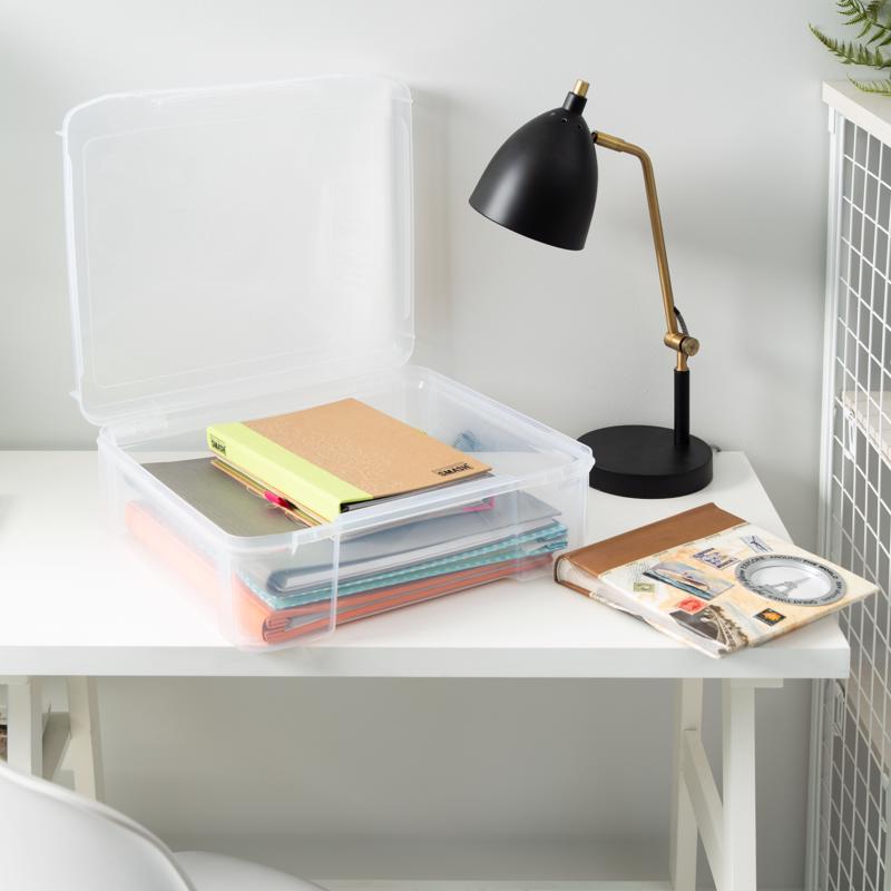 IRIS 24 qt Clear Craft Case 6.13 in. H X 17.2 in. W X 15.29 in. D Stackable, Pack of 4