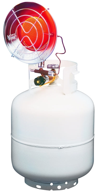 Mr. Heater F242100 Single Tank Top Heater, 8 in W, 10,000 to 15,000 Btu Heating, Propane, Stainless Steel, Silver