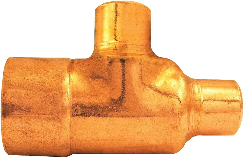 Nibco 611-3/4x1/2x1/2 Reducing Tee, 1/2 x 3/4 in, Sweat, Copper, 582 psi Pressure