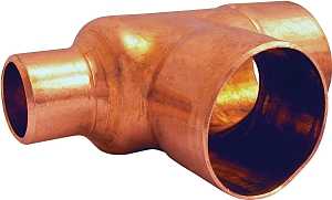 Nibco W01700D Pipe Tee, 3/4 x 1/2 x 3/4 in, Sweat, Copper