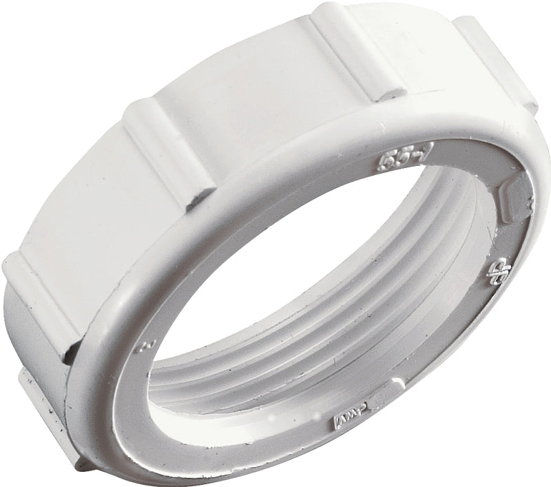 Plumb Pak PP9256W Series Slip-Joint Nut, Specifications: 1-1/4 in, PVC, White, Pack of 10