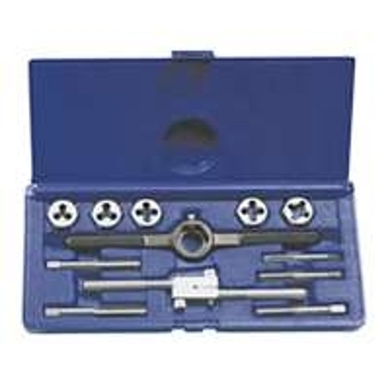 Irwin POWER-GRIP 24612 Tap and Die Set, 12-Piece, HCS, Includes: 1/2-13 NC Fractional Plug Tap and 1 in Hexagon Dies