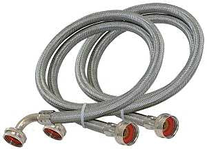 Eastman 48378 Washing Machine Discharge Hose, 3/4 in ID, 6 ft L, FHT x FHT, Stainless Steel