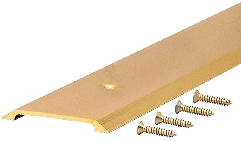 M-D 09613 Saddle Threshold, 36 in L, 2-1/2 in W, Aluminum, Bright Gold, ADA Compliant