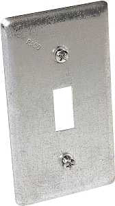 Raco 865 Box Cover, 0.49 in L, 2.313 in W, 1-Gang, Steel, Gray, Galvanized