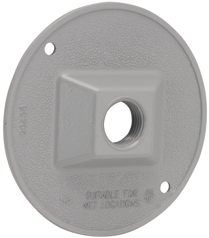 Bell Outdoor 5193-0 Cover, 4-1/8 in Dia, 4-1/8 in W, Round, Metal, Gray, Powder-Coated