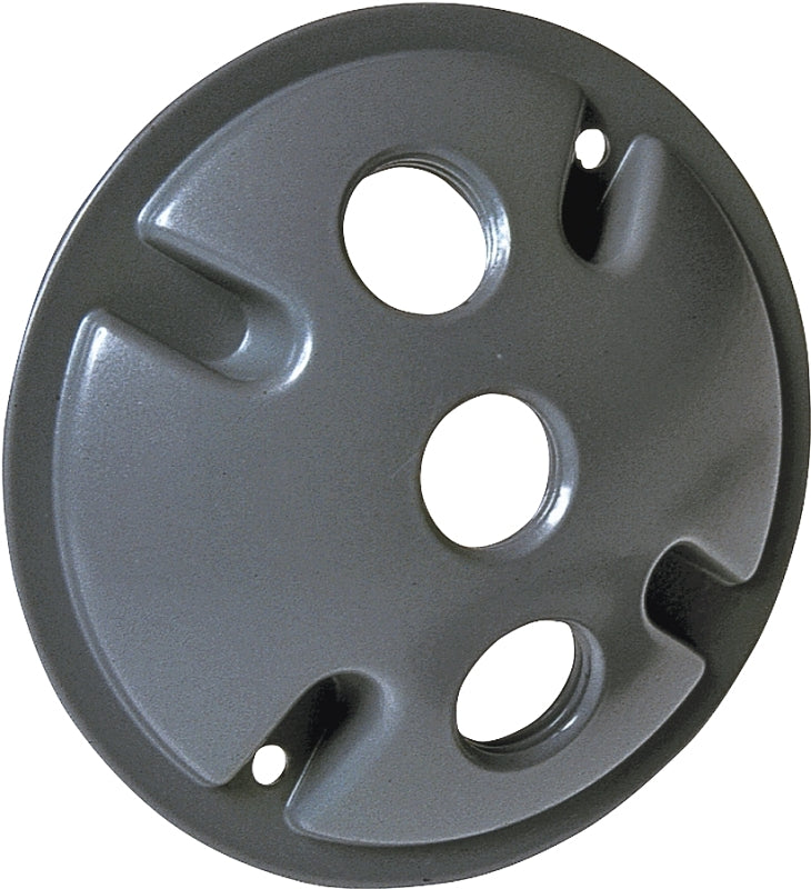 Bell Outdoor 5197-0 Cluster Cover, 4-1/8 in Dia, 4-1/8 in W, Round, Aluminum, Gray, Powder-Coated
