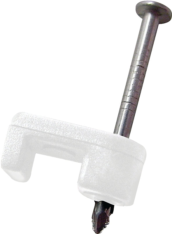 Gardner Bender PSW-165 Cable Staple, 1/4 in W Crown, 15/16 in L Leg, Polyethylene