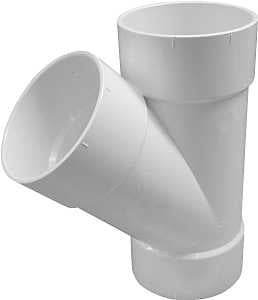 Canplas 414133BC S&D Pipe Wye, 3 in, Hub, PVC, White, SCH 20 Schedule