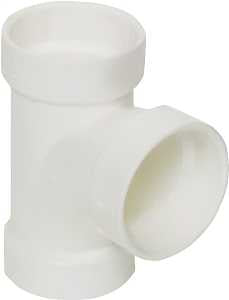 Canplas 192152L DWV Sanitary Pipe Tee, 2 in, Hub, PVC, White