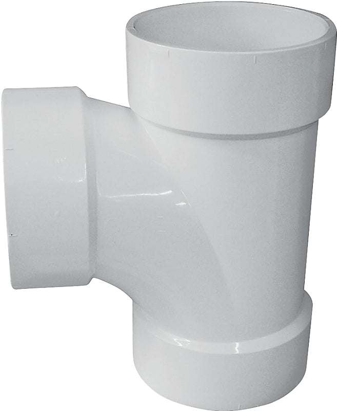 IPEX 192154L DWV Sanitary Pipe Tee, 4 in, Hub, PVC, White, SCH 40 Schedule