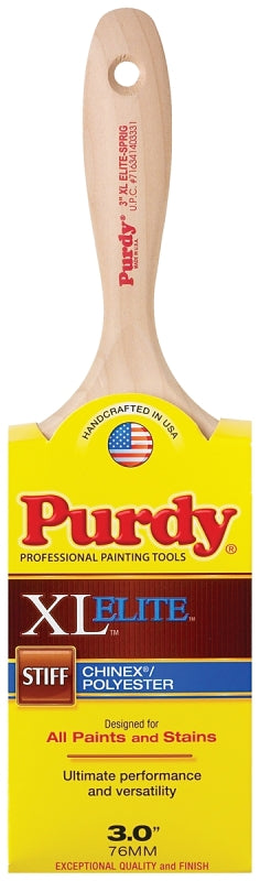Purdy 380530 Trim Brush, Hardwood Handle, 3 in W, Flat Brush, Nylon/Polyester Bristle, Beaver Tail Handle