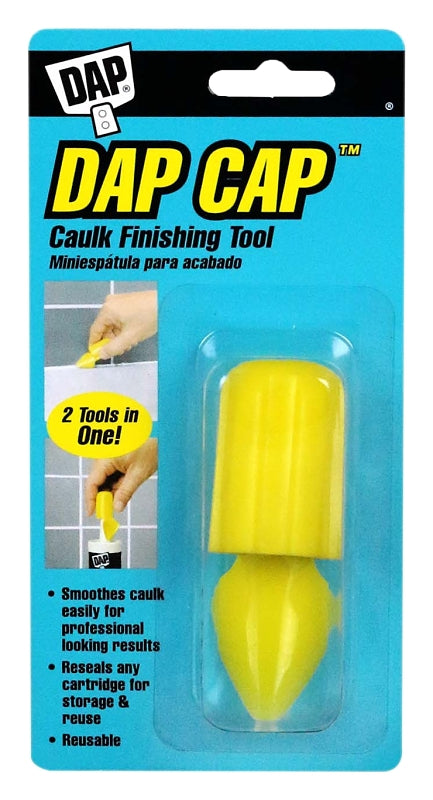 DAP 18570 Caulk Finishing Tool, 3 in L, 1-1/2 in W, Plastic, Yellow