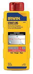 Irwin STRAIT-LINE 64902 Marking Chalk Refill, Red, Permanent