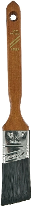 Linzer WC2123-1.5 Paint Brush, Walnut, Wood Handle, 1-1/2 in W, 2-1/4 in L Bristle, Polyester Bristle, Sash Handle