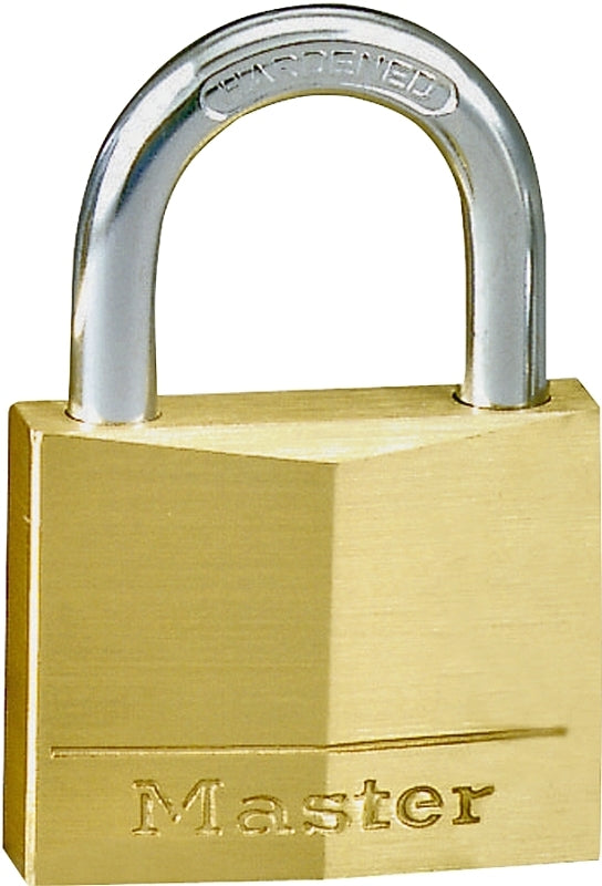 Master Lock 130D Padlock, Keyed Different Key, 3/16 in Dia Shackle, 5/8 in H Shackle, Steel Shackle, Solid Brass Body