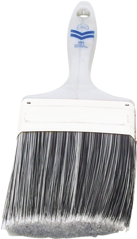 Linzer 3883-4 Paint Brush, 4 in W, 3-1/2 in L Bristle, Nylon/Polyester Bristle, Varnished Handle