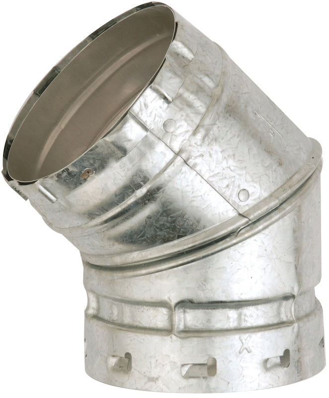 AmeriVent 3E45 Elbow, 3 in Connection, 0.012, 0.018 in Gauge, Aluminum/Steel, Galvanized