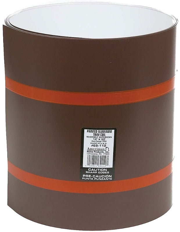 Amerimax 69112 Trim Coil, Brown/White, 0.0165 in Thick, 50 ft L, Aluminum, Painted