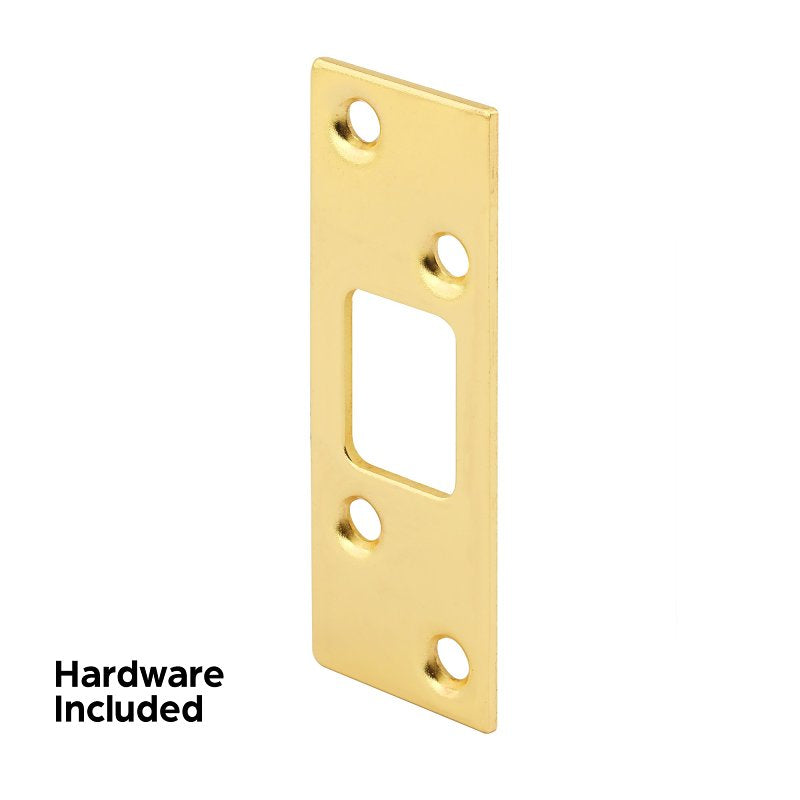 Defender Security E2235 Deadbolt Strike, 3-5/8 in L, 1-1/4 in W, Steel, Brass