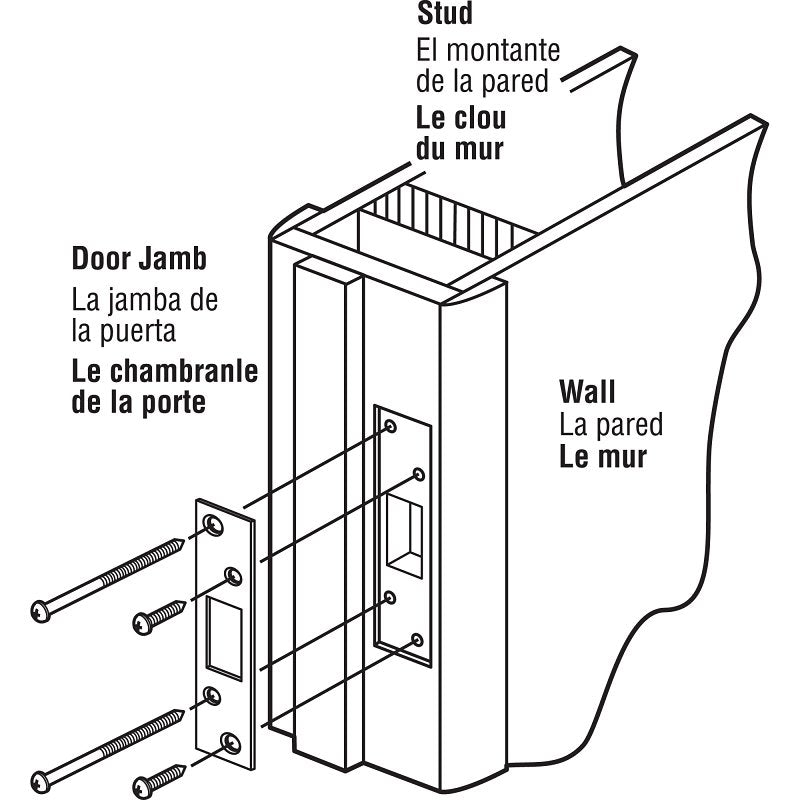 Defender Security E2235 Deadbolt Strike, 3-5/8 in L, 1-1/4 in W, Steel, Brass