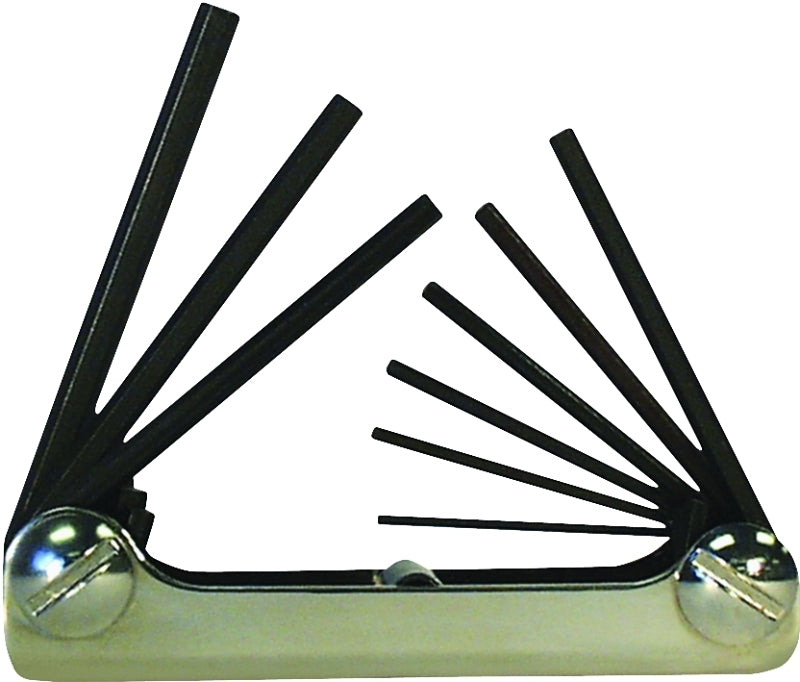Eklind 20912 Hex Key Set, 9-Piece, Alloy Steel, Black, Specifications: Classic Steel Handle