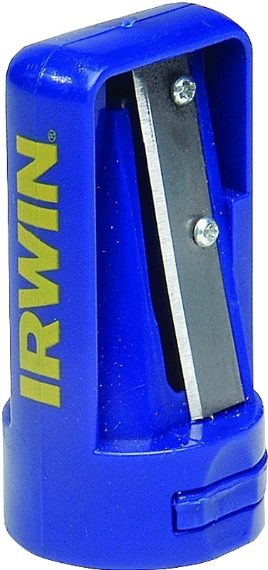 Irwin 233250 Pencil Sharpener, Steel Blade, Plastic Housing Material, Blue Housing