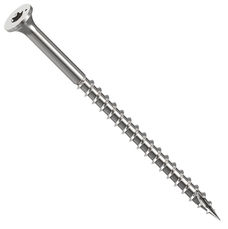 Camo 0348174S Deck Screw, #10 Thread, 3 in L, Bugle Head, Star Drive, Type 17 Slash Point, Stainless Steel, 350 PK