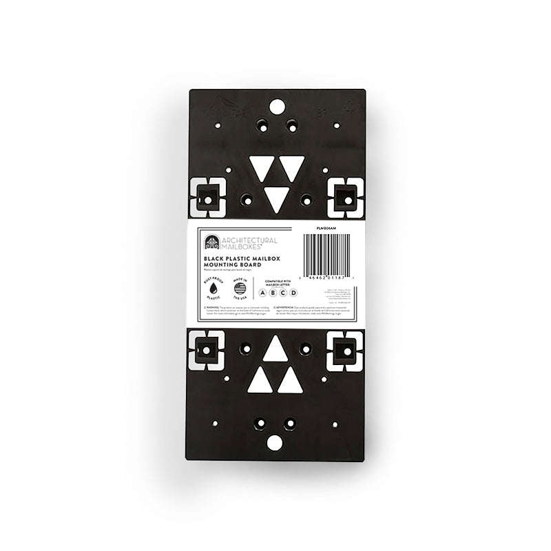 Gibraltar Mailboxes PLMB0060 Universal Mailbox Mounting Board, Plastic, Black