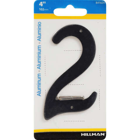 HILLMAN 4 in. Black Aluminum Nail-On Number 2 1 pc, Pack of 3