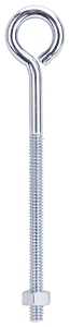ProSource LR273 Eye Bolt, 6 mm Thread, Machine Thread, 3 in L Thread, 31/32 in Dia Eye, 143 lb Working Load, Steel, Zinc, Pack of 20