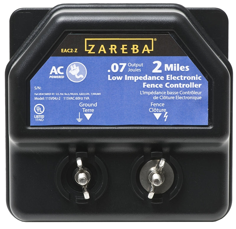 Zareba EA2M-Z Electric Fence Charger, 0.07 J Output Energy, 110/120 V, 2, 1, 0.5 mile Fence Distance