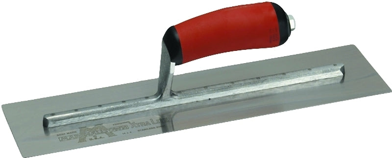 Marshalltown MXS64D Finishing Trowel, 4 in W Blade, 14 in L Blade, Spring Steel Blade, Square End, Curved Handle
