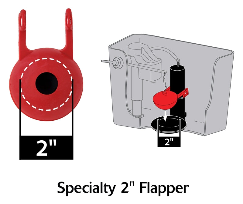 Korky 0058BP Flush Ball Flapper, Chlorazone Rubber, Red, For: Kohler 2-Piece Toilets