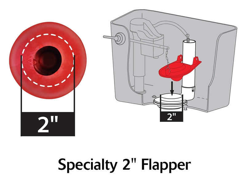 Korky 425BP Tank Ball, 2 in, Chlorazone Rubber, Red