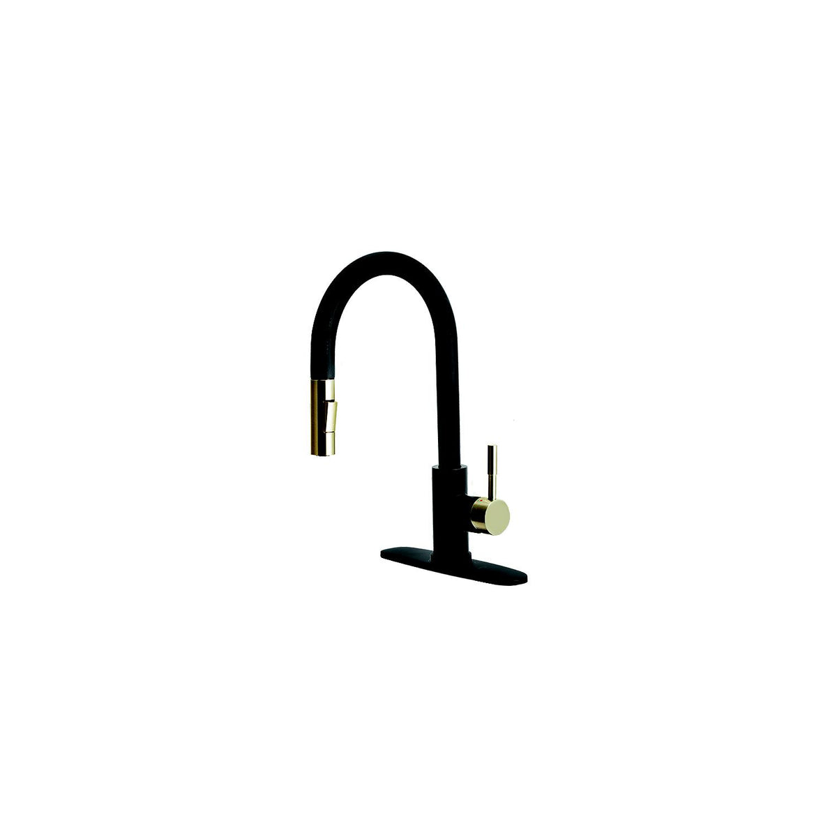 Dura Faucet DFMK530SLKMBSN Streamline Pull-Down Kitchen Faucet, Matte Black - Satin Nickel