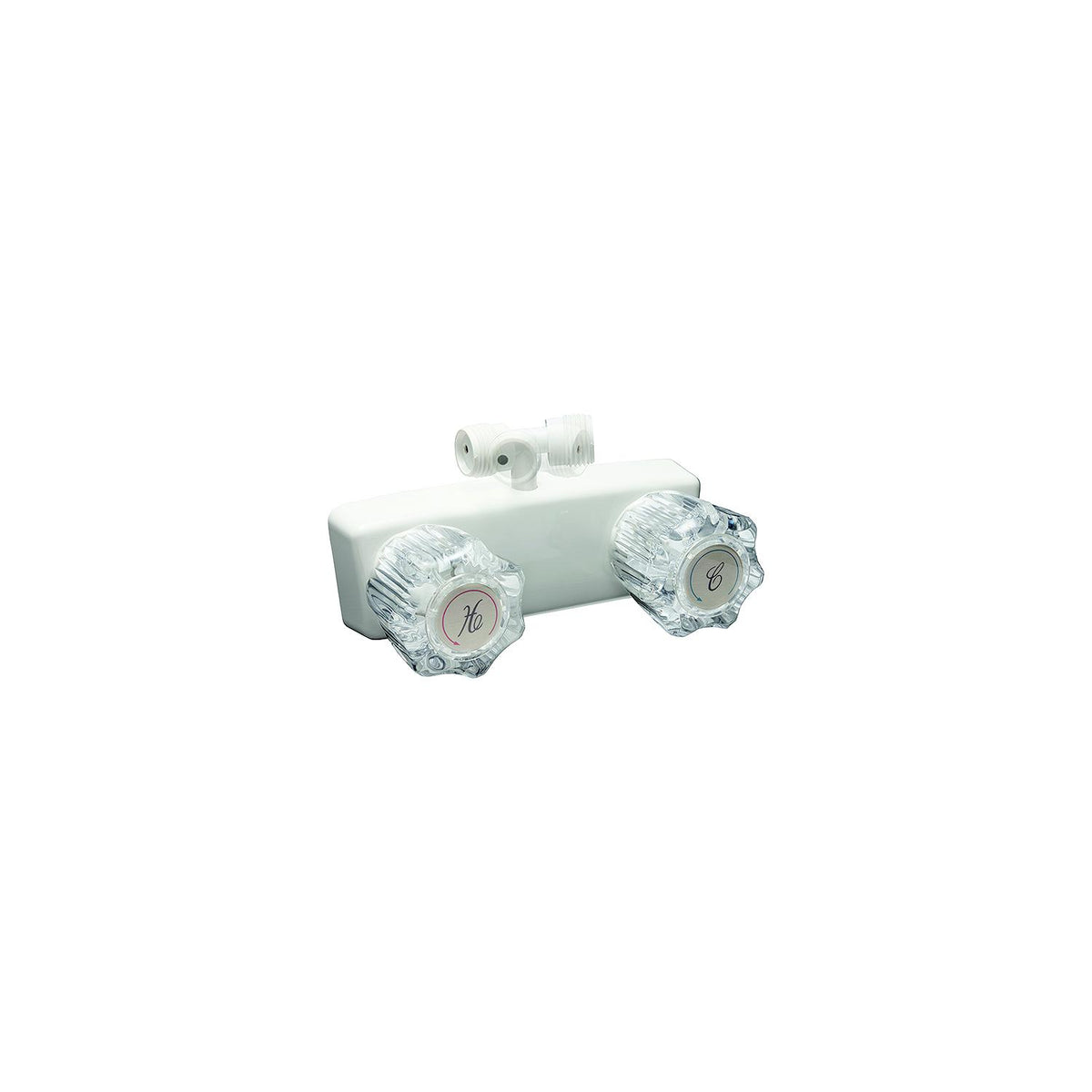 Dura Faucet DFSA100A1WT Exterior Shower Faucet, White w/Smoked Knobs