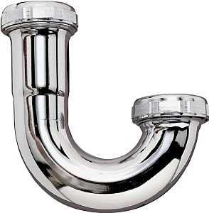 Plumb Pak PP152CP J-Bend without Cleanout, 1-1/2 in, Slip-Joint, Brass, Chrome-Plated