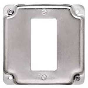 Raco 808C Exposed Work Cover, 4-3/16 in L, 4-3/16 in W, Square, Steel, Gray, 10/BAG, Galvanized