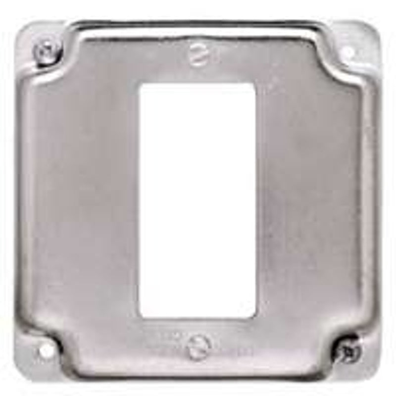 Raco 808C Exposed Work Cover, 4-3/16 in L, 4-3/16 in W, Square, Steel, Gray, 10/BAG, Galvanized