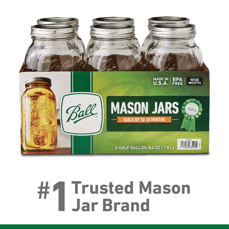 Ball Wide Mouth Mason Jar 64 oz 6 pk
