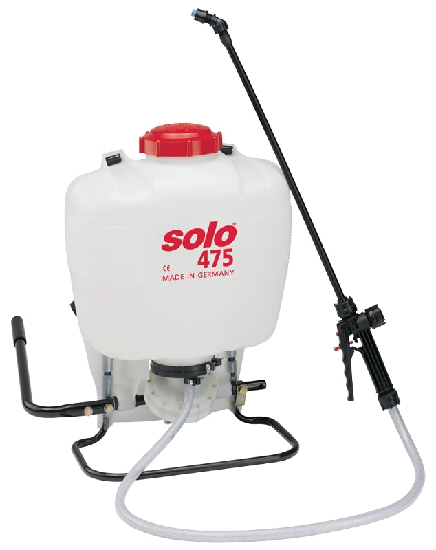 Solo 475-B Backpack Sprayer, 4 gal Tank, 4 ft L Hose, HDPE Tank, 25 ft Horizontal
