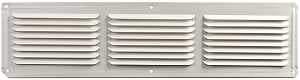 Master Flow EAC16X4W Undereave Vent, 4 in L, 16 in W, 26 sq-ft Net Free Ventilating Area, Aluminum, White, Pack of 36
