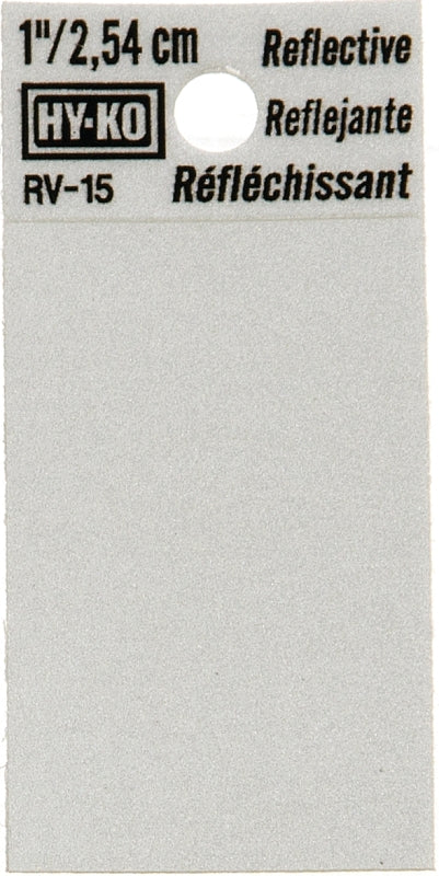 Hy-Ko RV-15/BLNK Reflective Sign, Character: Blank, 1 in H Character, Black Character, Silver Background, Vinyl, Pack of 10