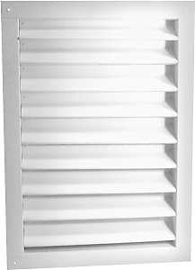 Master Flow DA1212W Dual Louver, 14-3/4 in L, 14-1/2 in W, Aluminum, White