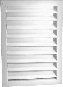 Master Flow DA1218W Dual Louver, 20-1/2 in L, 14-1/2 in W, Aluminum, White