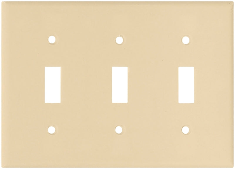 Eaton Wiring Devices 2141V-BOX Wallplate, 4-1/2 in L, 6.37 in W, 3 -Gang, Thermoset, Ivory, High-Gloss