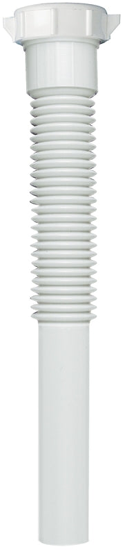 Plumb Pak PP21205 Pipe Extension Tube, 1-1/4 in, 9 in L, Slip-Joint, Plastic, White