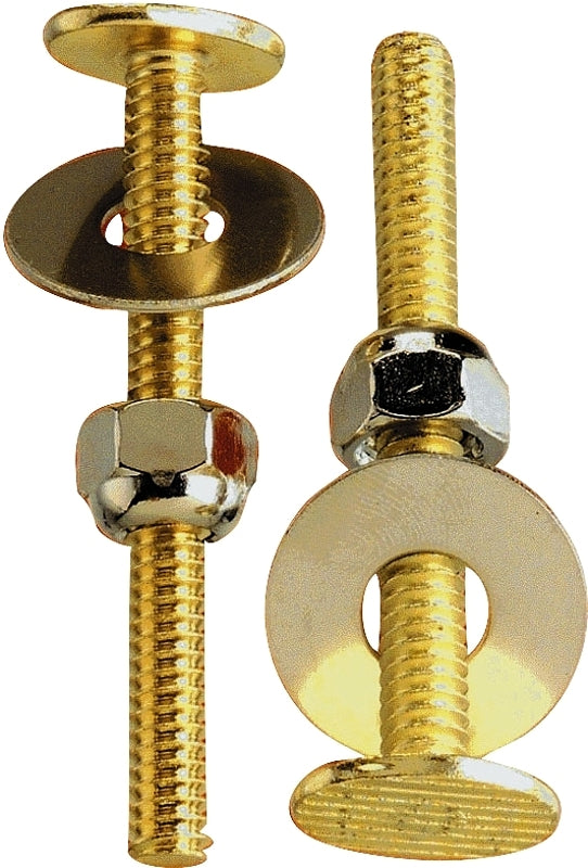 Plumb Pak PP23517 Bolt Set, 3-1/4 in W x 4 in H Dimensions, Brass