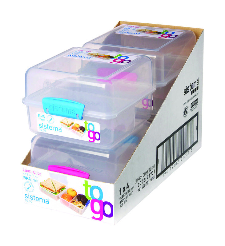 Sistema 47.34 oz Clear Food Storage Container 1 pk, Pack of 4